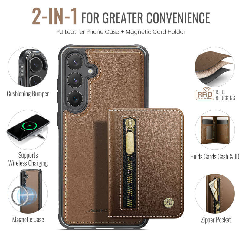 JEEHOOD Samsung Galaxy S26 FE Wallet Case with RFID Blocking