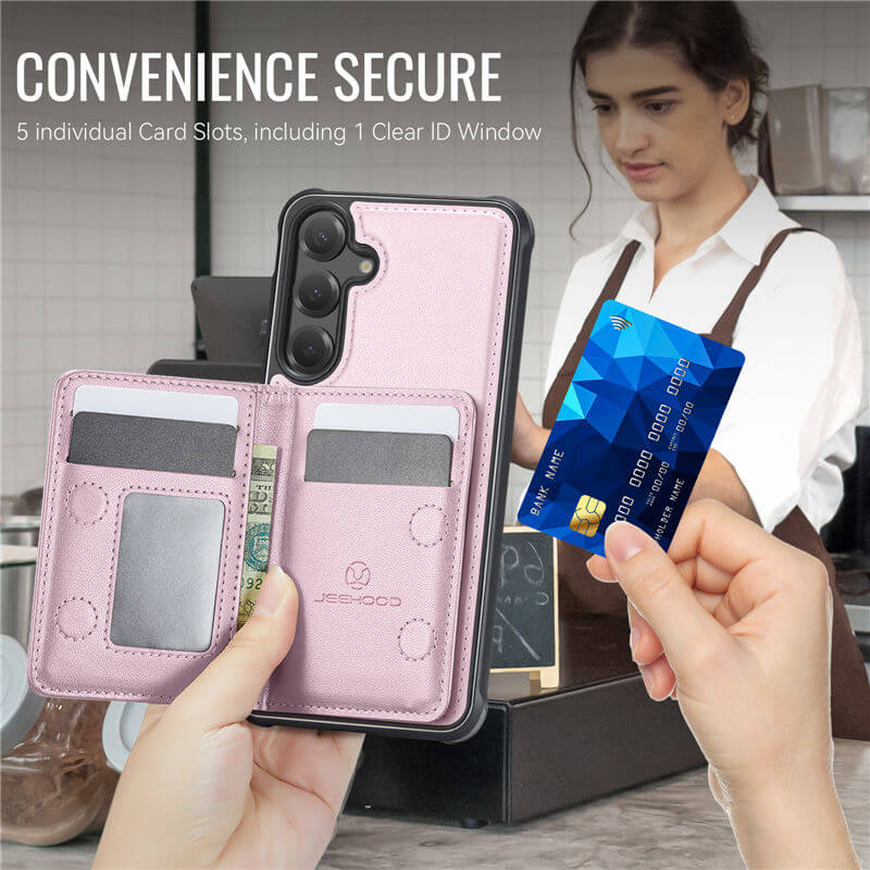 JEEHOOD Samsung Galaxy S26 FE Wallet Case with RFID Blocking