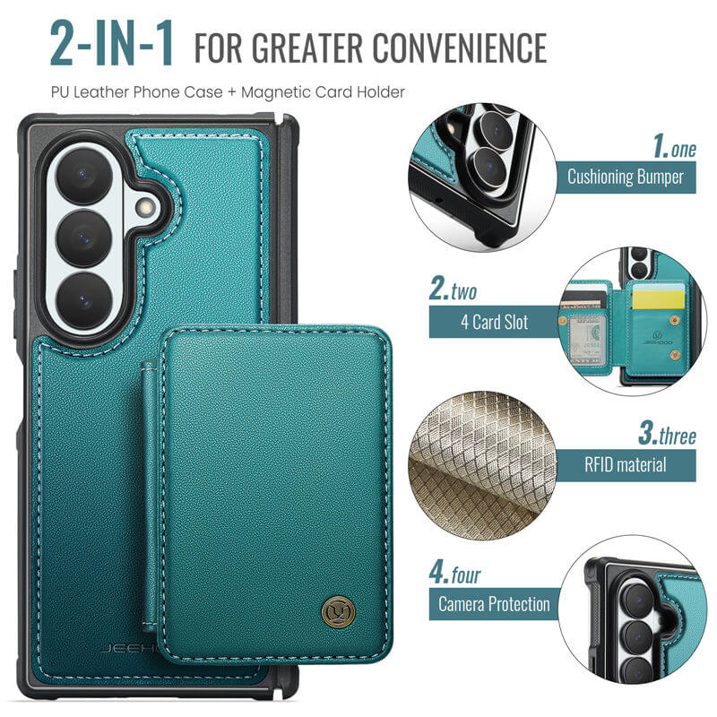 JEEHOOD Samsung Galaxy Z Fold8 Ultra Detachable 2-in-1 Magnetic Wallet Case