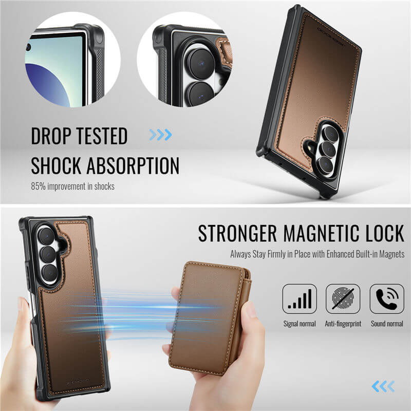 JEEHOOD Samsung Galaxy Z Fold8 Ultra Detachable 2-in-1 Magnetic Wallet Case