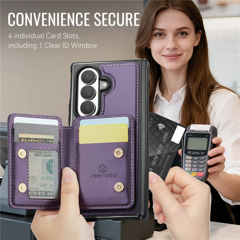 JEEHOOD Samsung Galaxy Z Fold8 Ultra Detachable 2-in-1 Magnetic Wallet Case