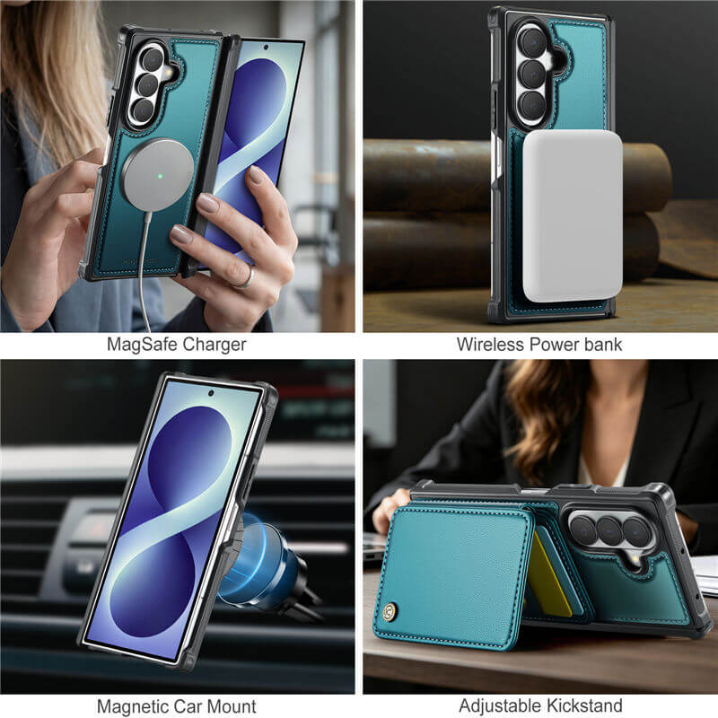 JEEHOOD Samsung Galaxy Z Fold8 Ultra Detachable 2-in-1 Magnetic Wallet Case