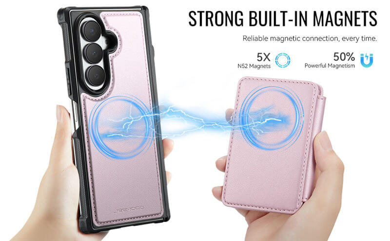 JEEHOOD Samsung Galaxy Z Fold8 Ultra Magnetic 2-in-1 Wallet Case