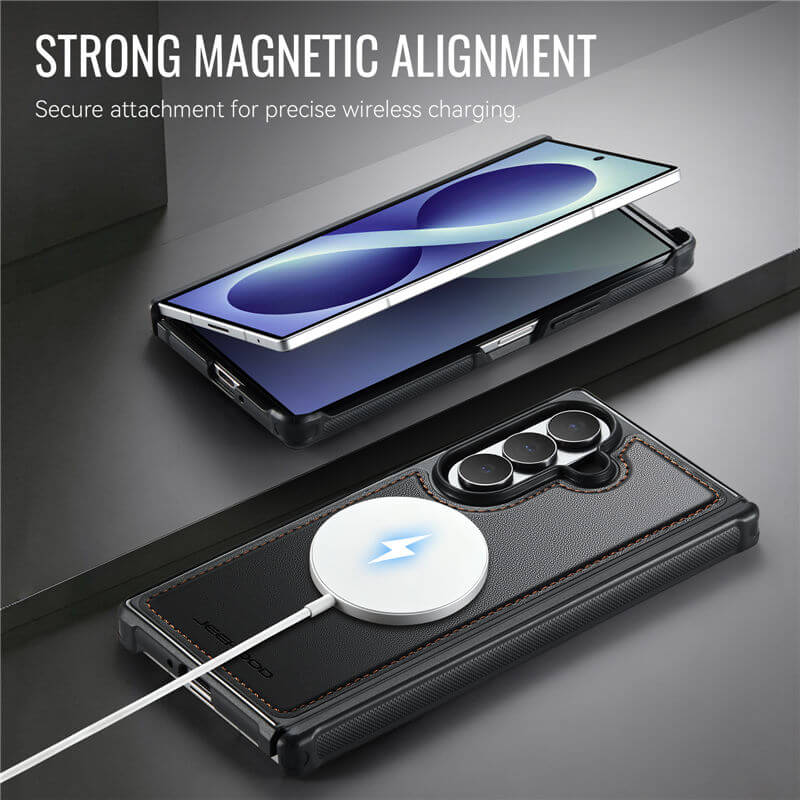 JEEHOOD Samsung Galaxy Z Fold8 Ultra Detachable 2-in-1 Magnetic Wallet Case