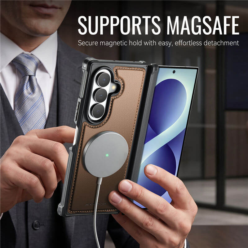 JEEHOOD Samsung Galaxy Z Fold8 Ultra Detachable 2-in-1 Magnetic Wallet Case