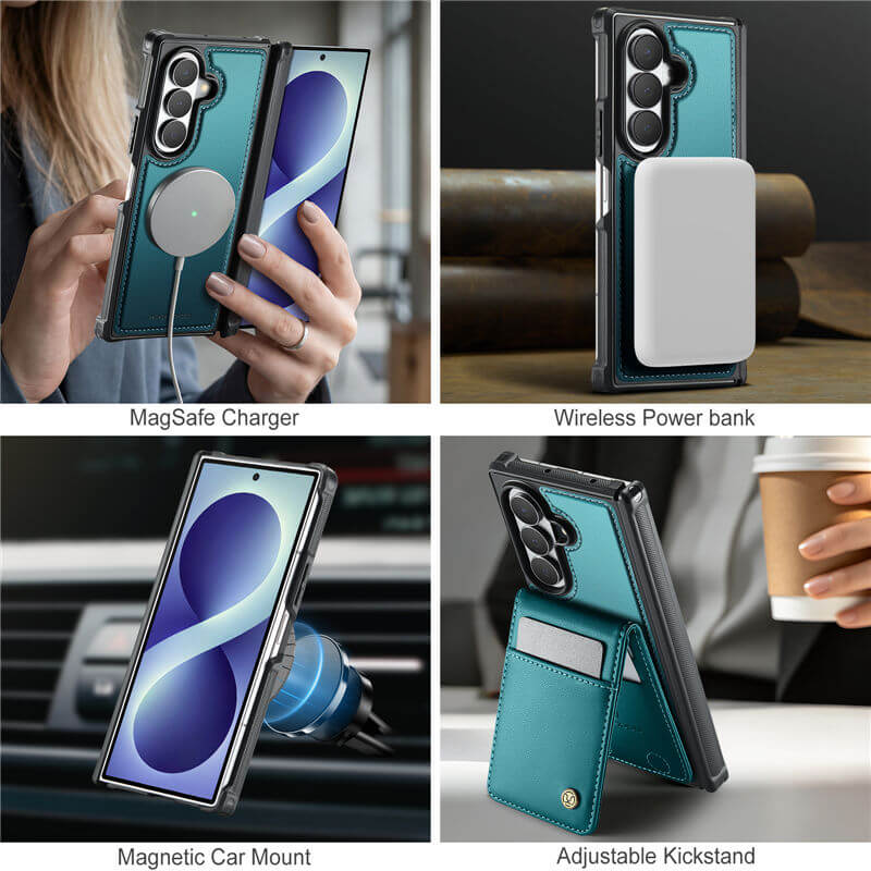 JEEHOOD Samsung Galaxy Z Fold8 Ultra Detachable 2-in-1 Magnetic Wallet Case