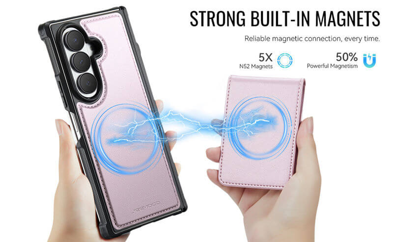 JEEHOOD Samsung Galaxy Z Fold8 Ultra Detachable 2-in-1 Magnetic Wallet Case