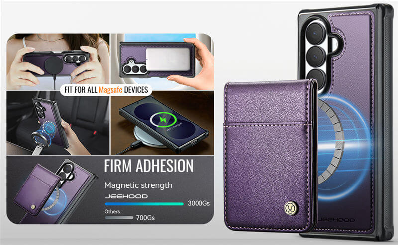 JEEHOOD Samsung Galaxy Z Fold8 Ultra Detachable 2-in-1 Magnetic Wallet Case