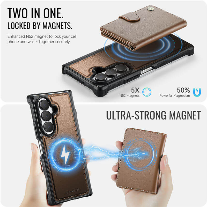 JEEHOOD Samsung Galaxy Z Fold8 Ultra Detachable 2-in-1 Magnetic Wallet Case