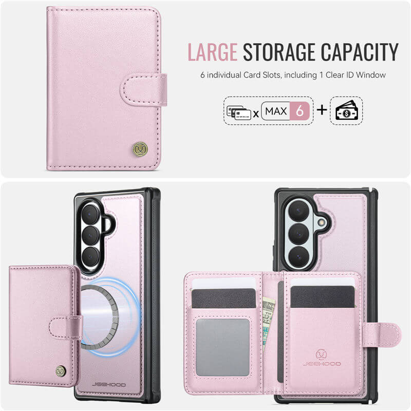 JEEHOOD Samsung Galaxy Z Fold8 Ultra Detachable 2-in-1 Magnetic Wallet Case