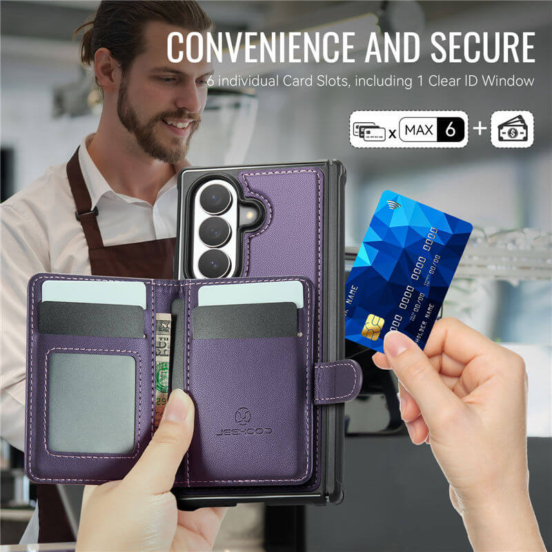 JEEHOOD Samsung Galaxy Z Fold8 Ultra Detachable 2-in-1 Magnetic Wallet Case
