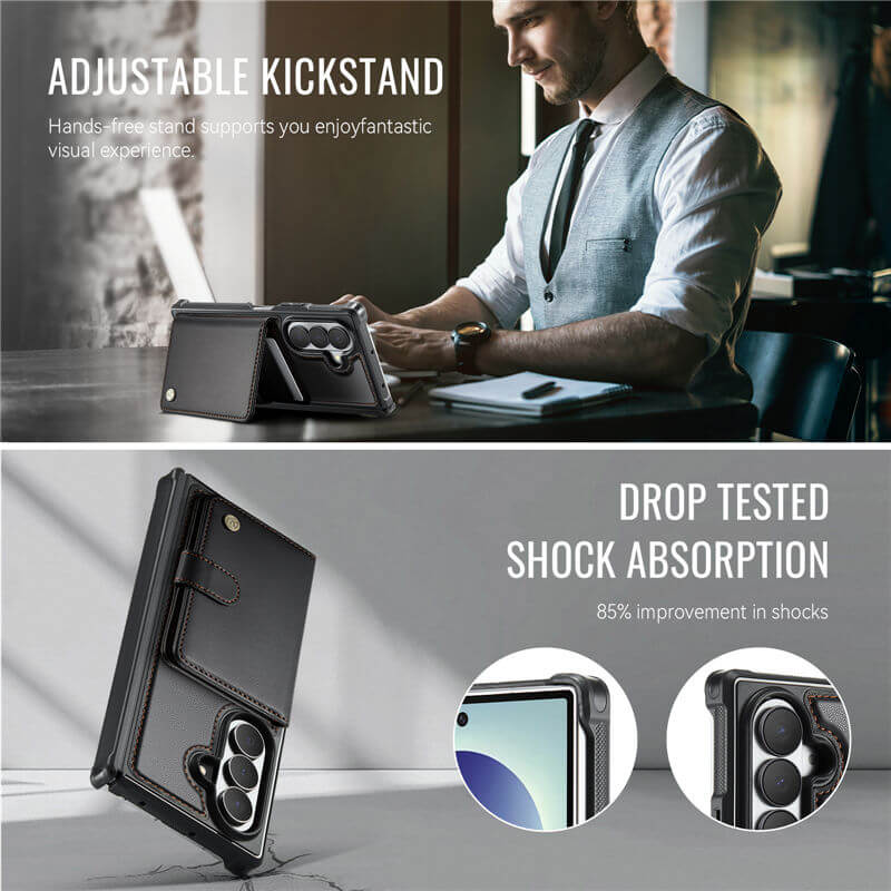 JEEHOOD Samsung Galaxy Z Fold8 Ultra Detachable 2-in-1 Magnetic Wallet Case