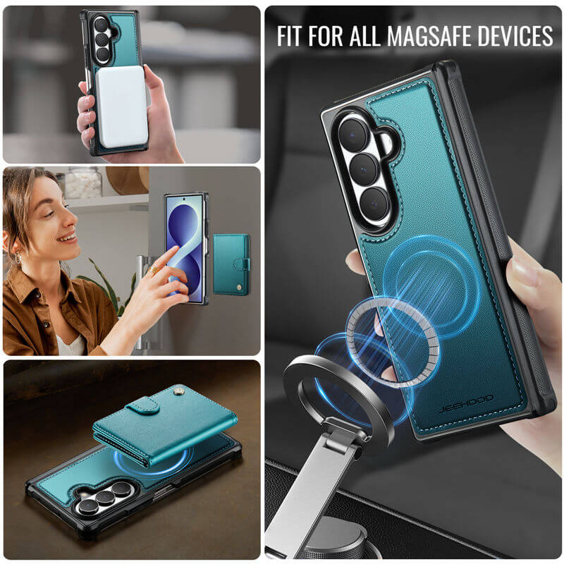 JEEHOOD Samsung Galaxy Z Fold8 Ultra Detachable 2-in-1 Magnetic Wallet Case