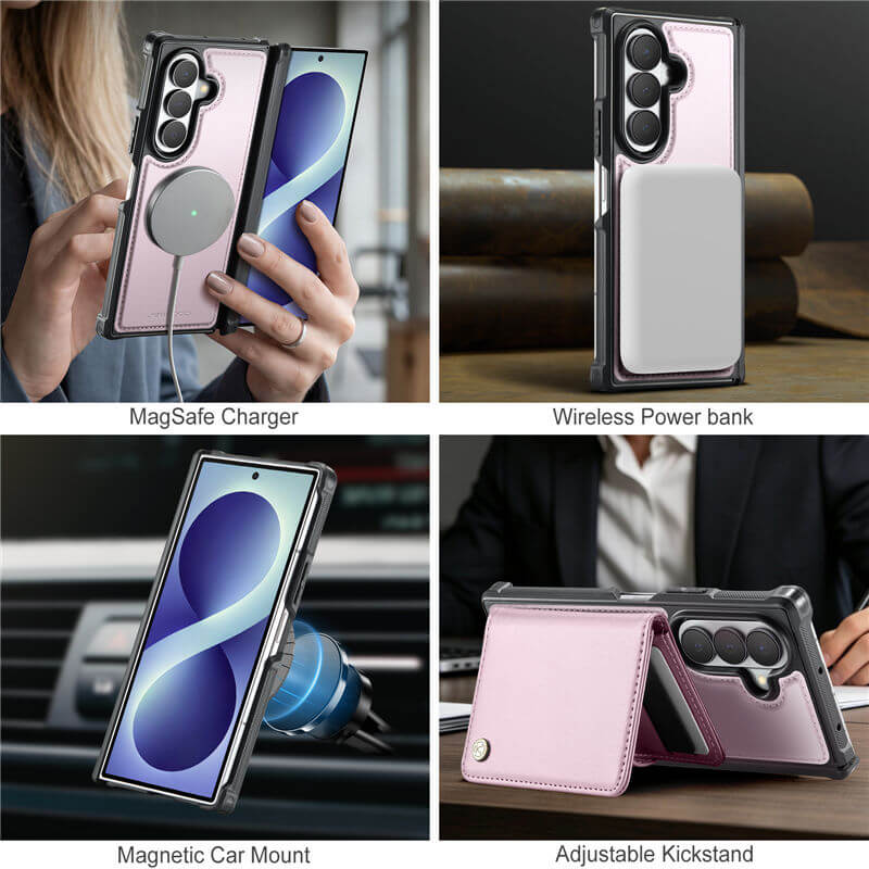 JEEHOOD Samsung Galaxy Z Fold8 Ultra Detachable 2-in-1 Magnetic Wallet Case