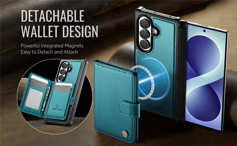 JEEHOOD Samsung Galaxy Z Fold8 Ultra 2-in-1 Magnetic Wallet Case