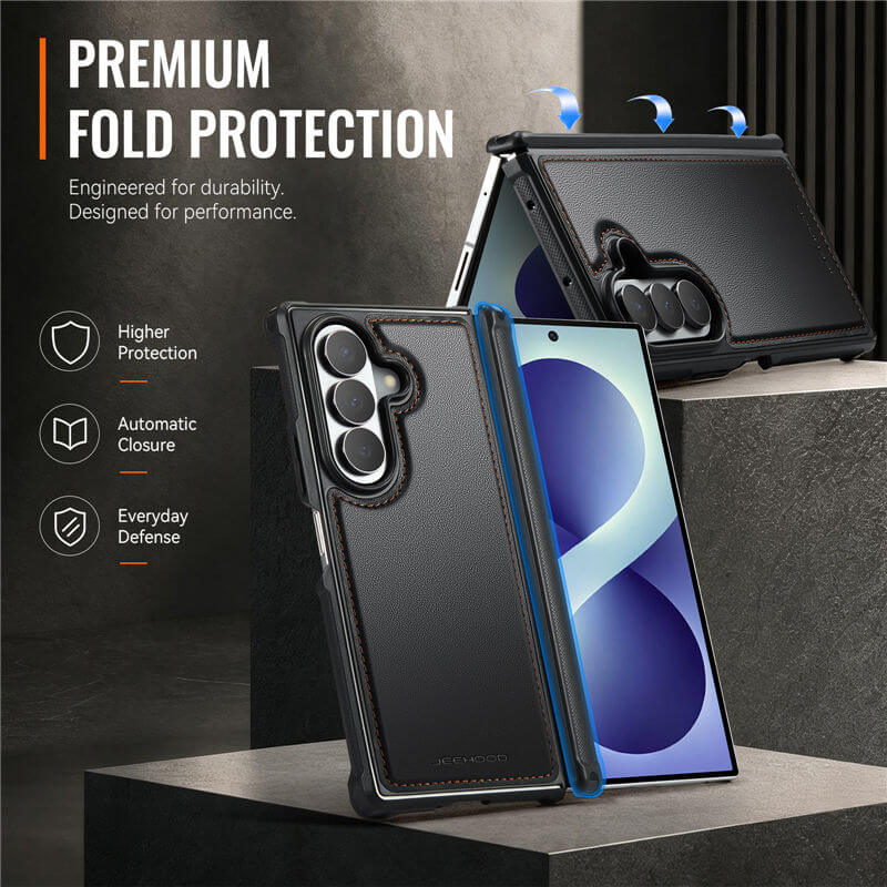 JEEHOOD Samsung Galaxy Z Fold8 Ultra Magnetic Leather Case