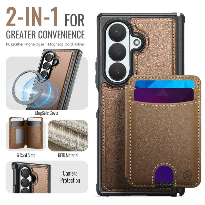 JEEHOOD Samsung Galaxy Z Fold8 Ultra Detachable 2-in-1 Magnetic Wallet Case