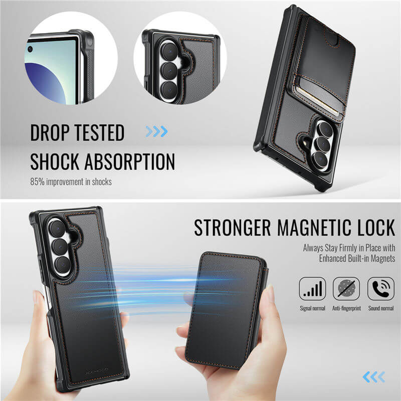 JEEHOOD Samsung Galaxy Z Fold8 Ultra Detachable 2-in-1 Magnetic Wallet Case