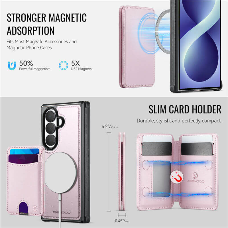 JEEHOOD Samsung Galaxy Z Fold8 Ultra Detachable 2-in-1 Magnetic Wallet Case
