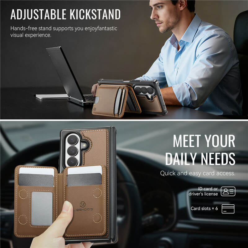 JEEHOOD Samsung Galaxy Z Fold8 Ultra Detachable 2-in-1 Magnetic Wallet Case
