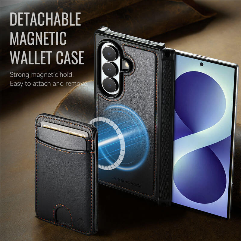 JEEHOOD Samsung Galaxy Z Fold8 Ultra Detachable 2-in-1 Magnetic Wallet Case