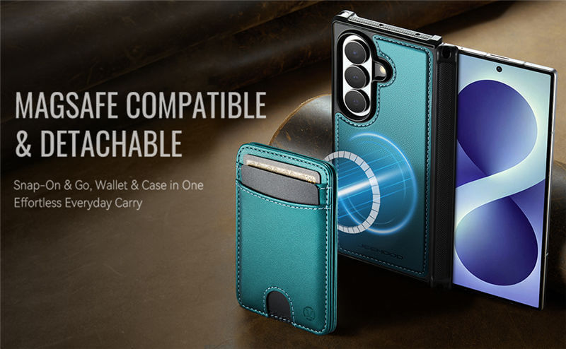 JEEHOOD Samsung Galaxy Z Fold8 Ultra 2-in-1 Magnetic Wallet Case