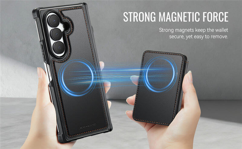 JEEHOOD Samsung Galaxy Z Fold8 Ultra 2-in-1 Magnetic Wallet Case
