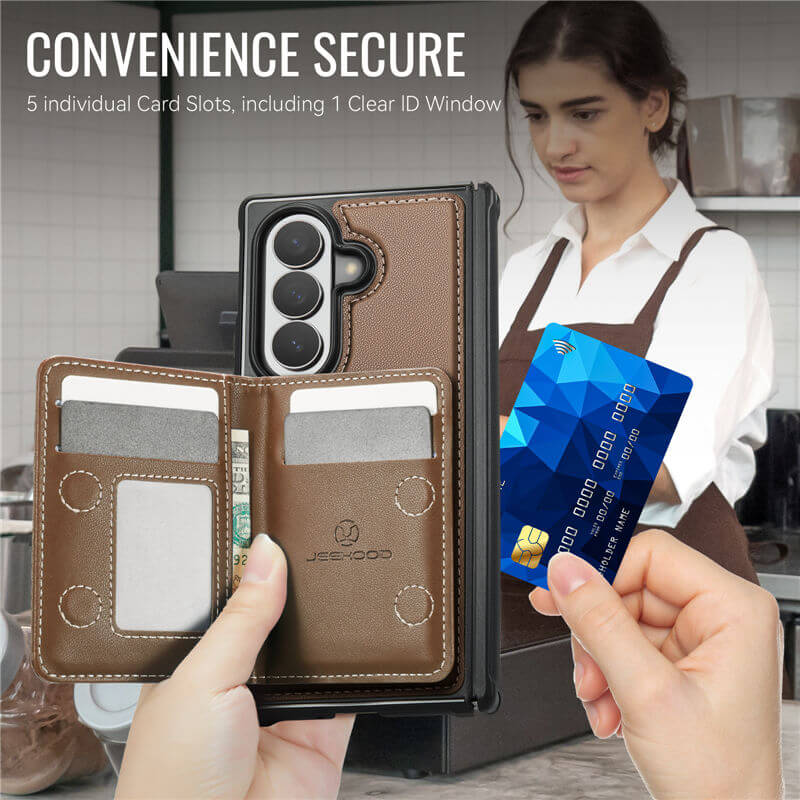 JEEHOOD Samsung Galaxy Z Fold8 Ultra Detachable Magnetic Zipper Wallet Case