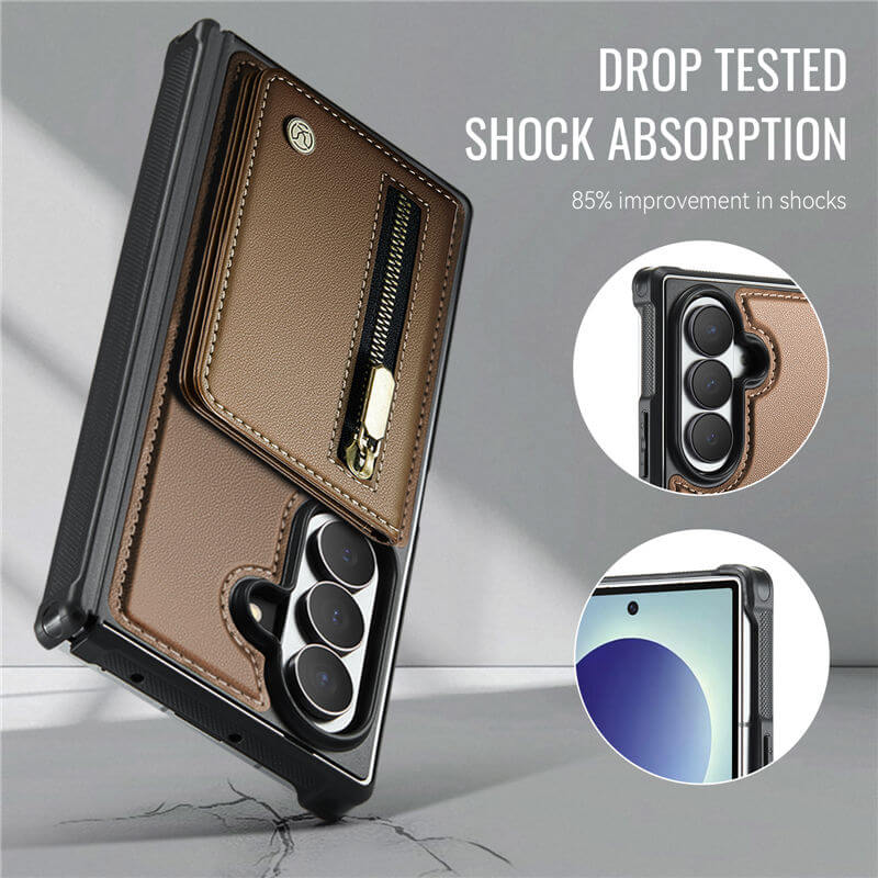 JEEHOOD Samsung Galaxy Z Fold8 Ultra Detachable Magnetic Zipper Wallet Case