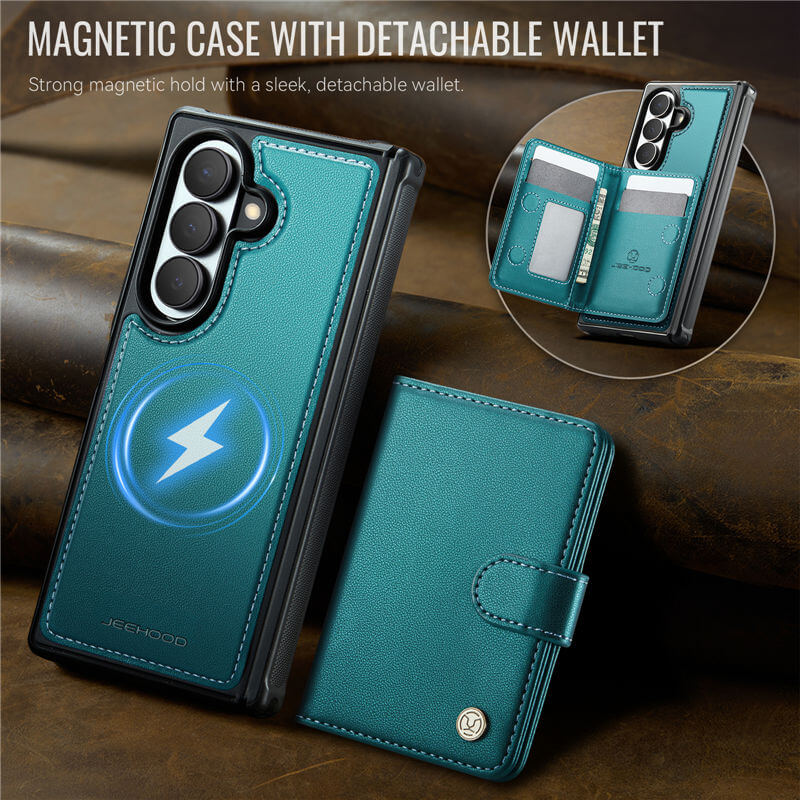 JEEHOOD Samsung Galaxy Z Fold8 Ultra Detachable Magnetic Zipper Wallet Case