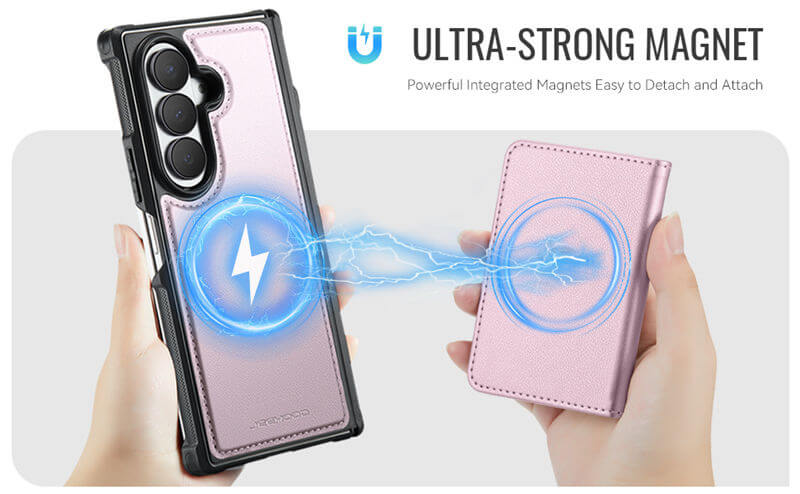 JEEHOOD Samsung Galaxy Z Fold8 Ultra Detachable Magnetic Zipper Wallet Case