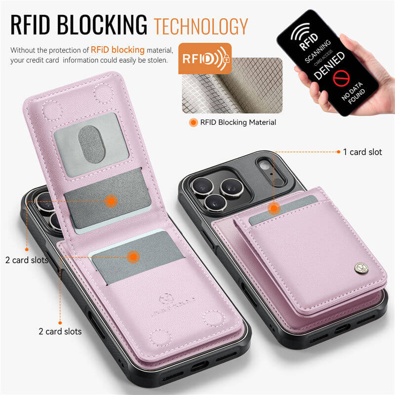 JEEHOOD iPhone 18 Pro Max Detachable 2-in-1 Magnetic Wallet Case