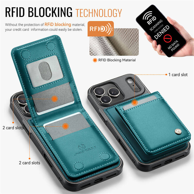 JEEHOOD iPhone 18 Pro Detachable 2-in-1 Magnetic Wallet Case