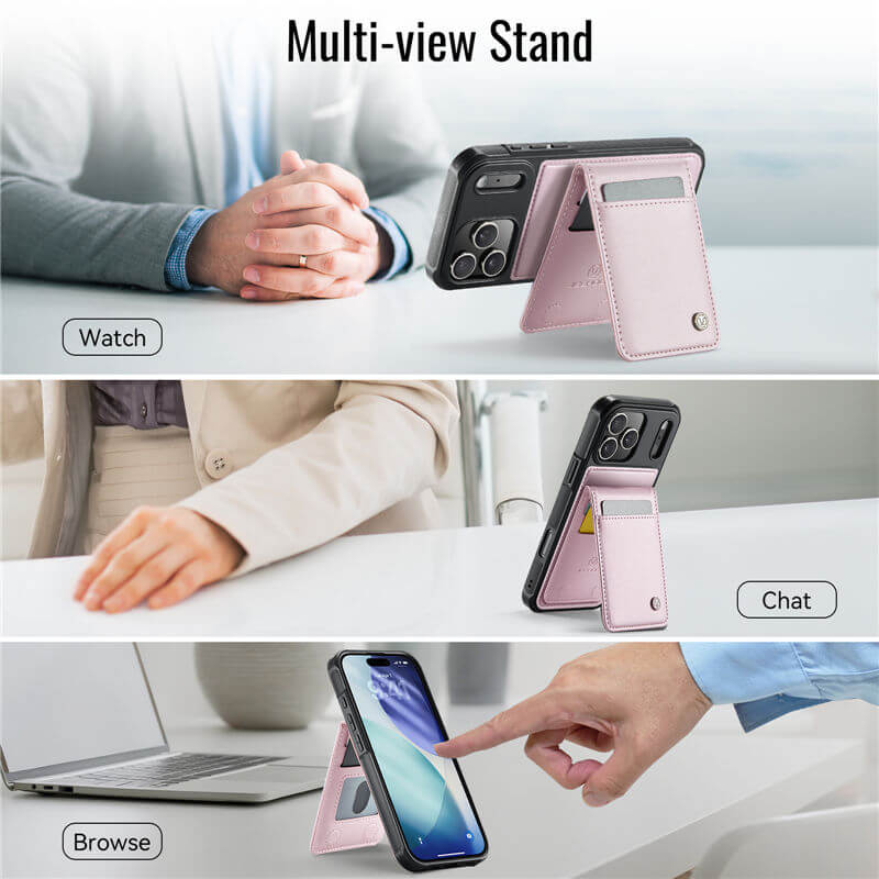 JEEHOOD iPhone 18 Pro Detachable 2-in-1 Magnetic Wallet Case