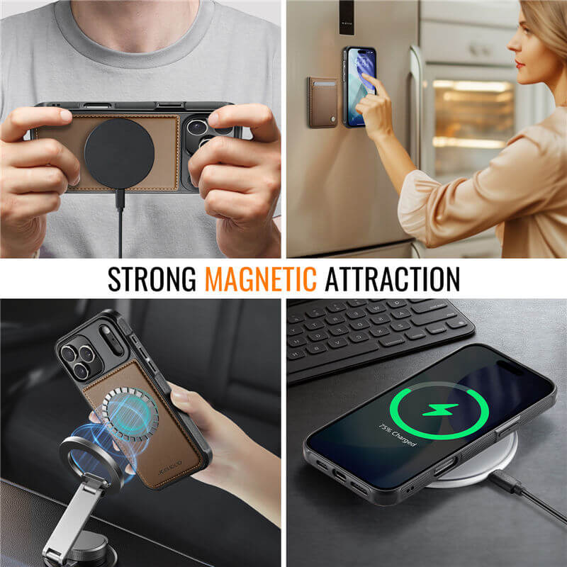 JEEHOOD iPhone 18 Pro Max Detachable 2-in-1 Magnetic Wallet Case