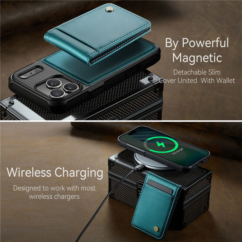 JEEHOOD iPhone 18 Pro Max Detachable 2-in-1 Magnetic Wallet Case