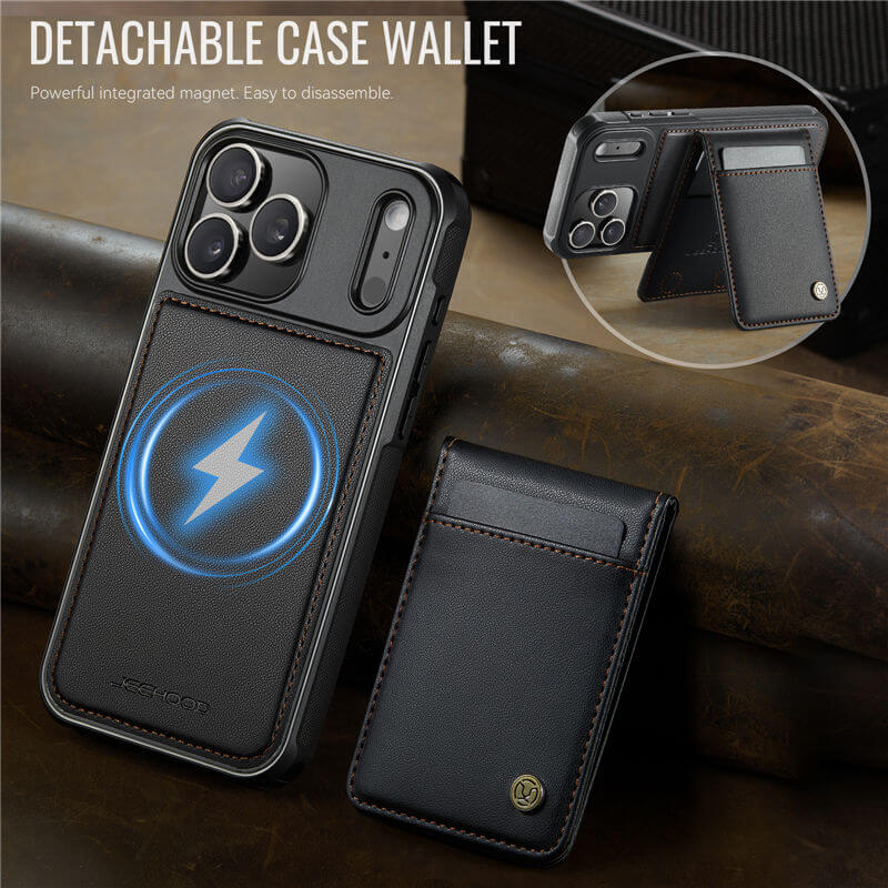 JEEHOOD iPhone 18 Pro Detachable 2-in-1 Magnetic Wallet Case
