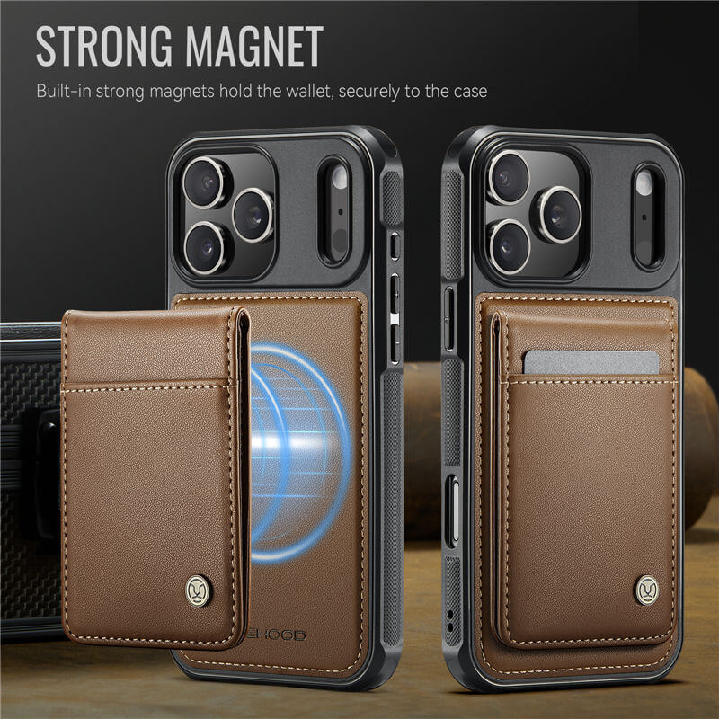 JEEHOOD iPhone 18 Pro Detachable 2-in-1 Magnetic Wallet Case